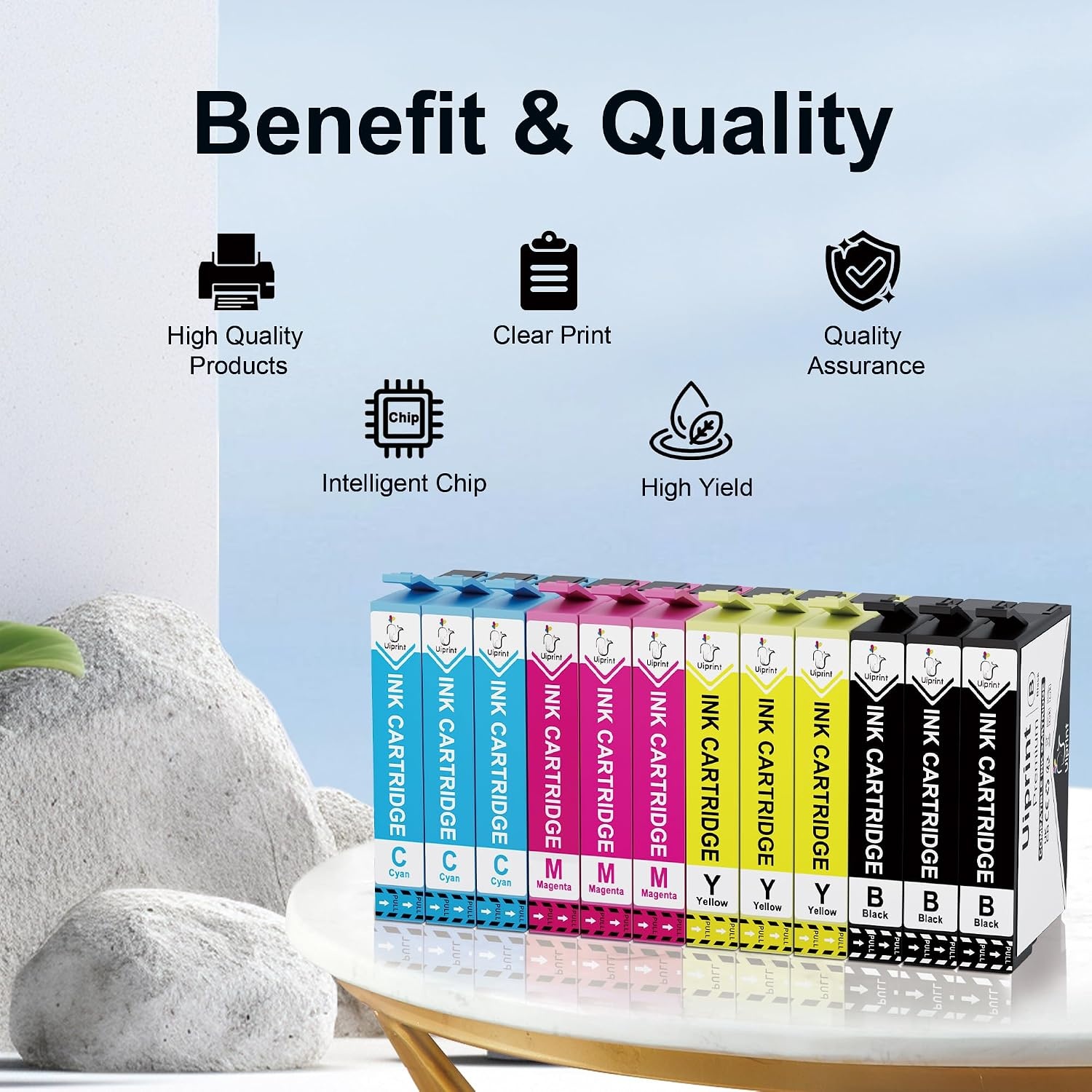 Uiprint 604XL Inktcartridges voor Epson - 12 stuks - Zwart, Cyaan, Magenta, Geel