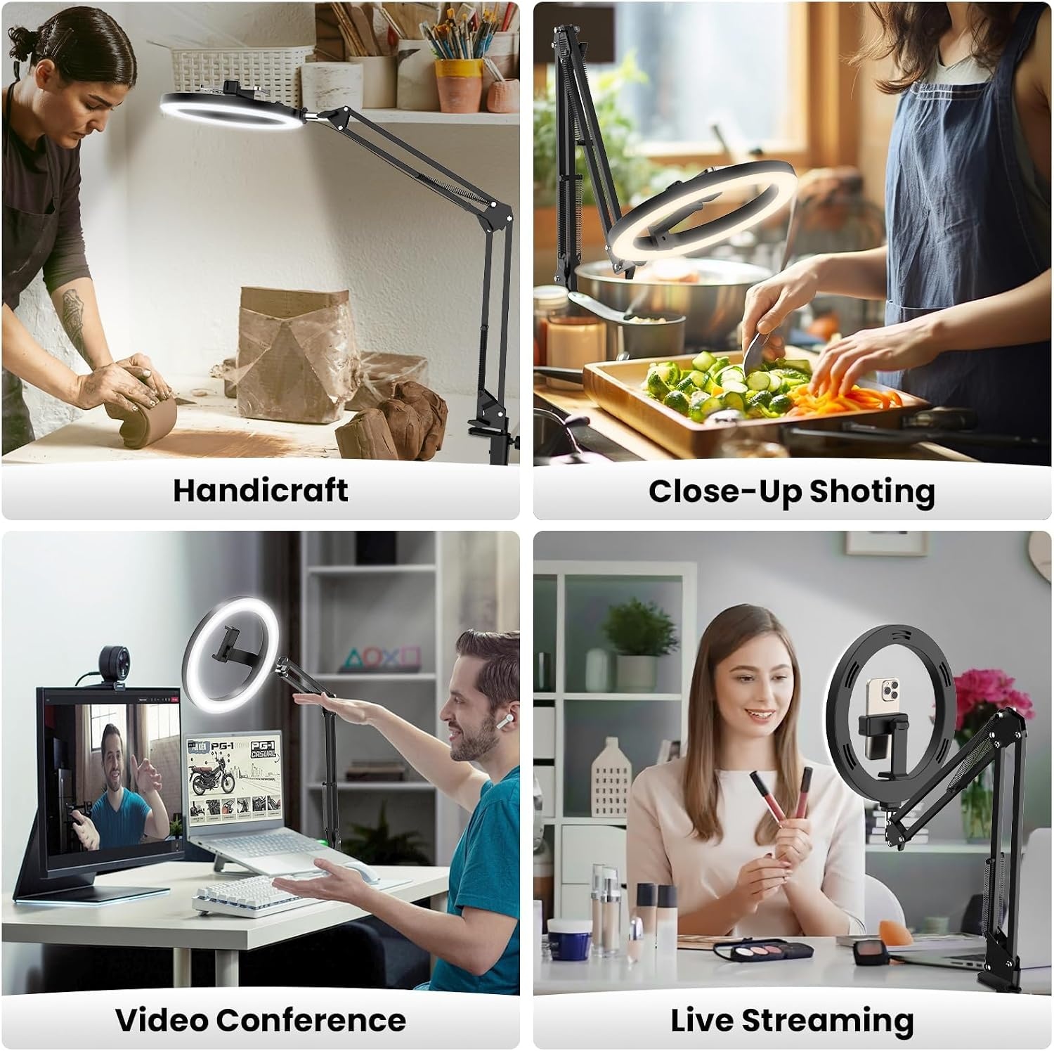 Ringlamp 10" met Statief - Flexibel, 3 Kleuren, 10 Helderheden - 57% Korting