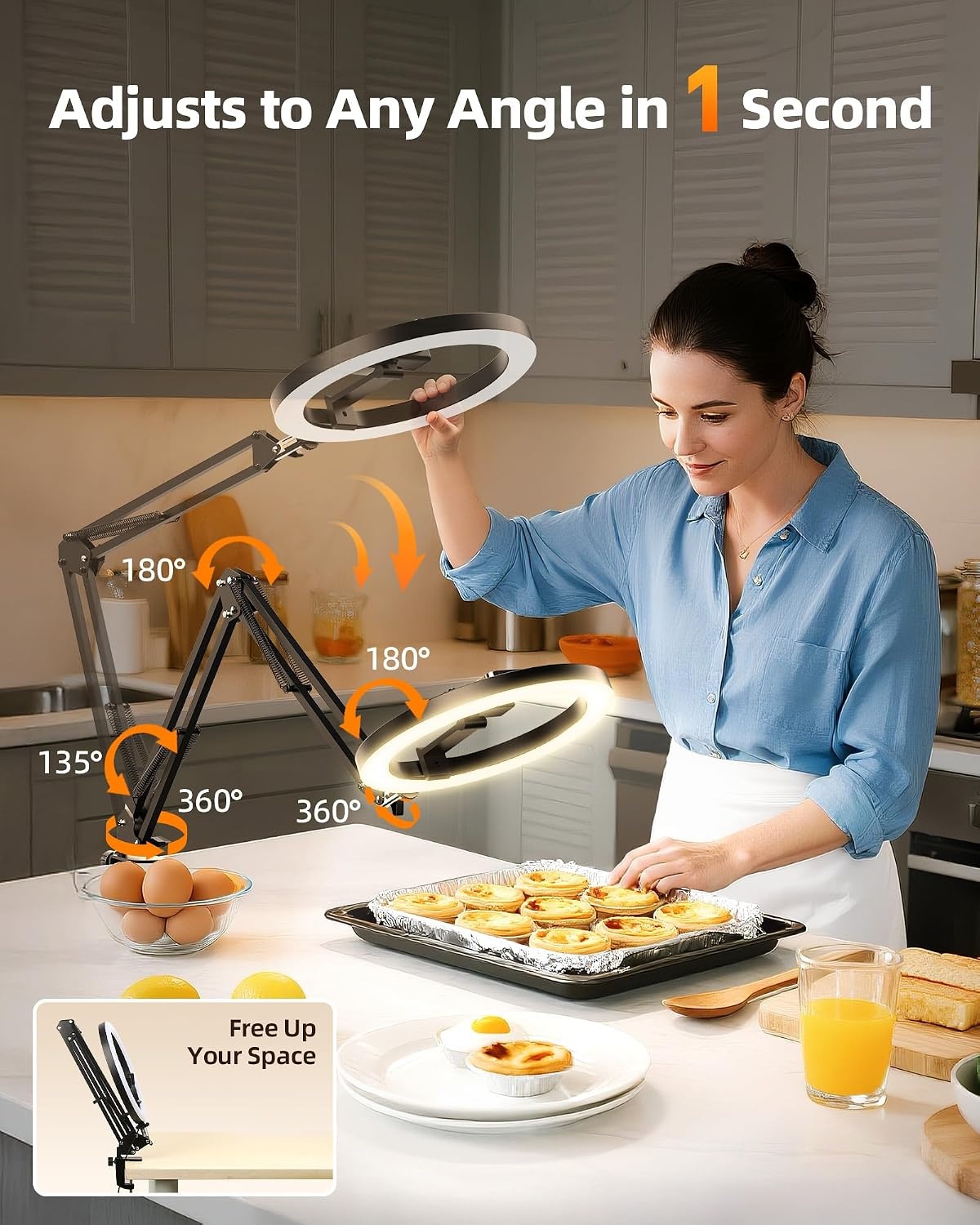 Ringlamp 10" met Statief - Flexibel, 3 Kleuren, 10 Helderheden - 57% Korting