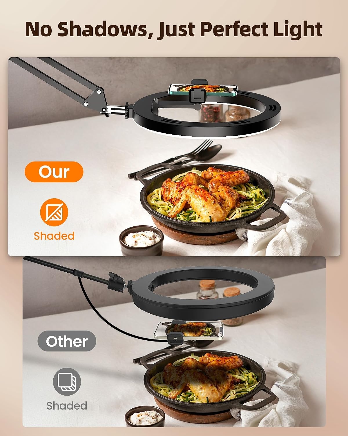 Ringlamp 10" met Statief - Flexibel, 3 Kleuren, 10 Helderheden - 57% Korting