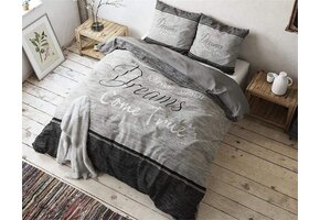 Grijze Katoenen Dekbedovertrekset 220x240cm - 35% Korting!