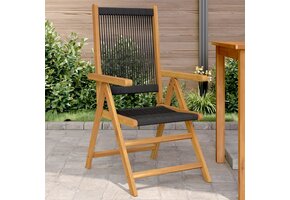 VidaXL Tuinstoelen Set (2x) Massief Acaciahout & Polypropeen - Zwart - 41% Korting!