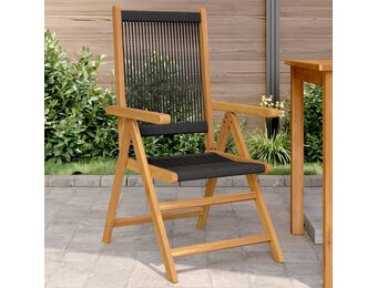 vidaXL Tuinstoelen 2 st massief acaciahout en polypropeen zwart