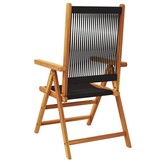 vidaXL Tuinstoelen 2 st massief acaciahout en polypropeen zwart