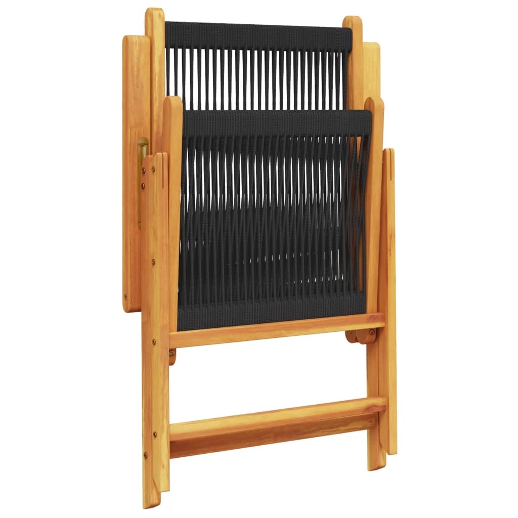 vidaXL Tuinstoelen 2 st massief acaciahout en polypropeen zwart