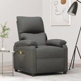 vidaXL Massagestoel stof donkergrijs