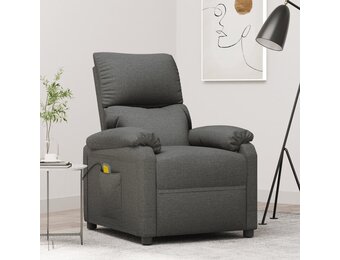 vidaXL Massagestoel stof donkergrijs