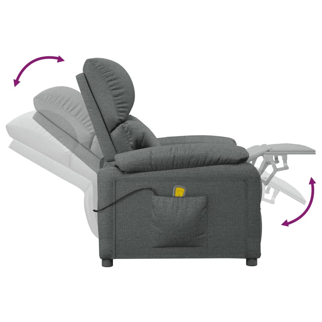 Donkergrijze Massagestoel Stoffen 35% Korting