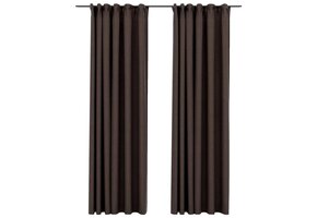 Verduisterende Gordijnen Linnen-look 2 St. 140x245 cm Taupe - 55% Korting!