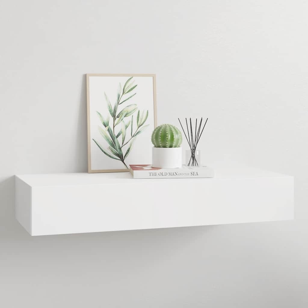 vidaXL Wandschap met Lade - 60x23.5x10 cm (Wit)