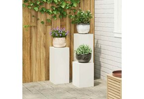 VidaXL Plantenstandaard Set (3 stuks) Wit - Staal - 41% Korting!