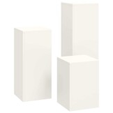 vidaXL Plantenkasten 3 pcs Wit 24 x 24 x 75 cm Staal