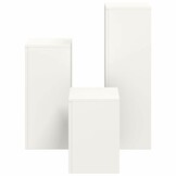 vidaXL Plantenkasten 3 pcs Wit 24 x 24 x 75 cm Staal
