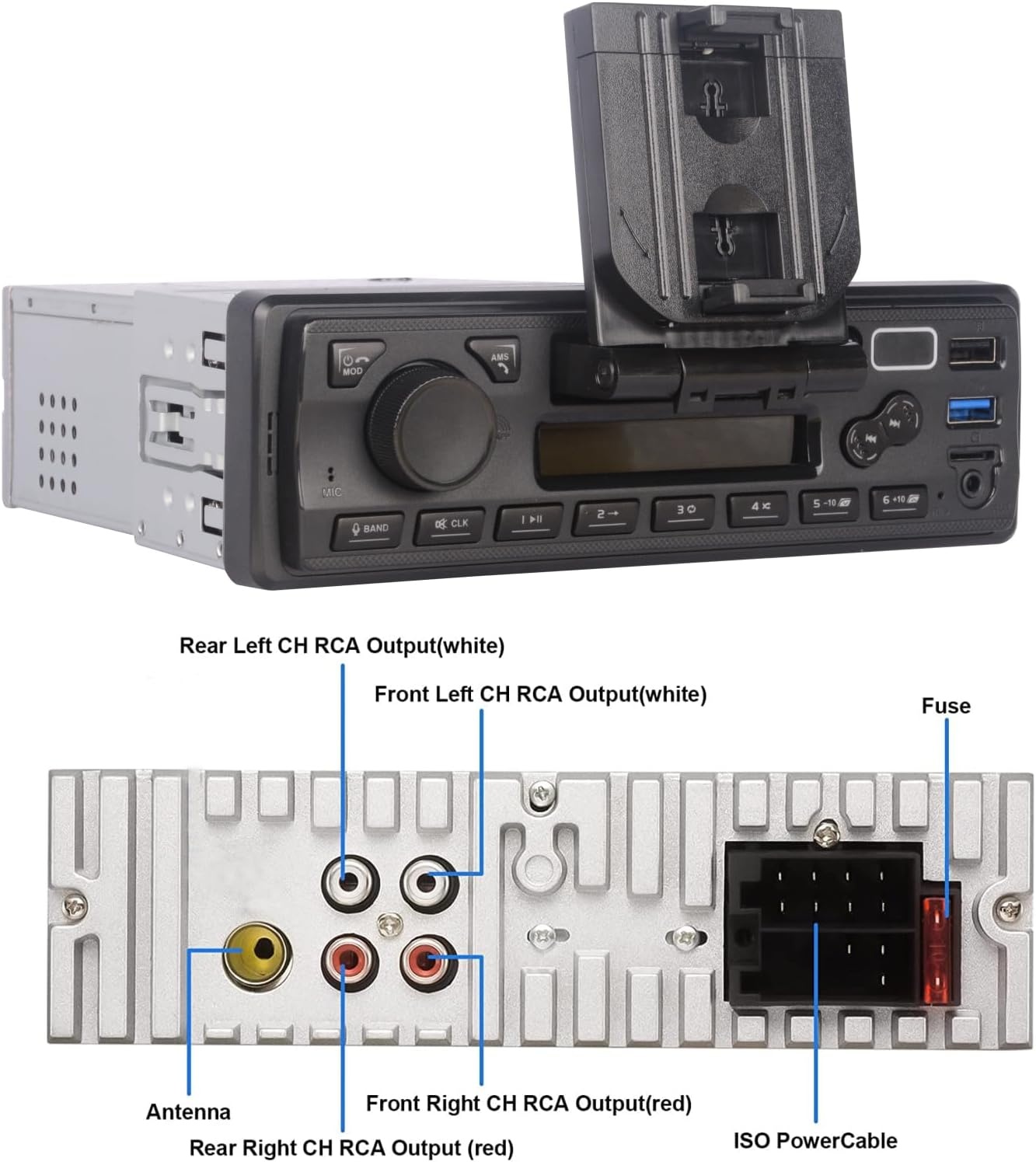 1-DIN Autoradio Bluetooth met Telefoonhouder & App-Bediening - 59% Korting