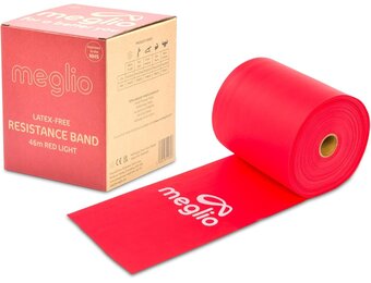 Meglio Weerstandsband rol, 46 meter latexvrije weerstandsbandrol voor fitnesstraining, fitnessstudio, hometraining, rekbaarheid, krachttraining en revalidatie, verkrijgbaar in 5 kleuren/diktes
