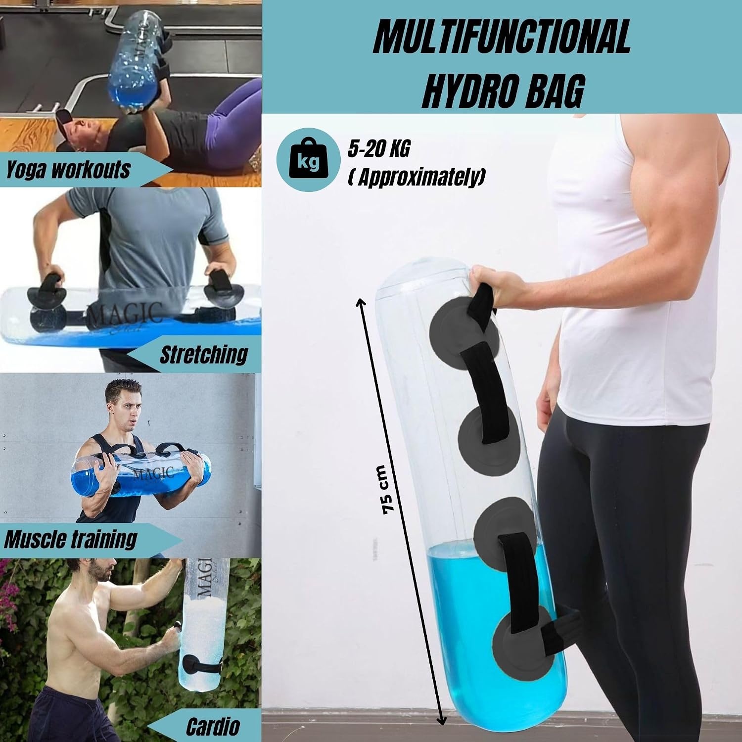 Magic Select Fitness Water Bag - Aqua Power Bag 5-20 kg - Verstelbare watertraining tas