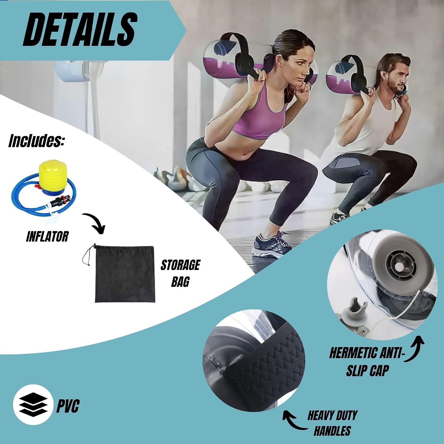 Magic Select Fitness Water Bag - Aqua Power Bag 5-20 kg - Verstelbare watertraining tas