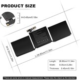 ASUNCELL Laptop Accu voor MacBook Pro 13 inch A1708 (2016-2017) - 54.5Wh
