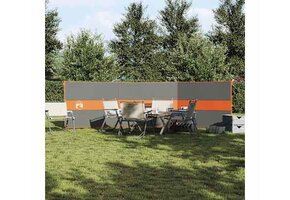 Waterdicht Kampeer Windscherm 490x123 cm - Grijs/Oranje - 40% Korting