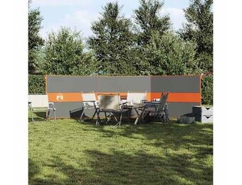 vidaXL Windscherm camping waterdicht 490x123 cm grijs en oranje