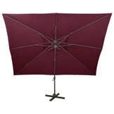 vidaXL Zweefparasol met dubbel dak 400x300 cm bordeauxrood