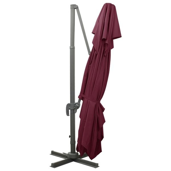 vidaXL Zweefparasol met dubbel dak 400x300 cm bordeauxrood