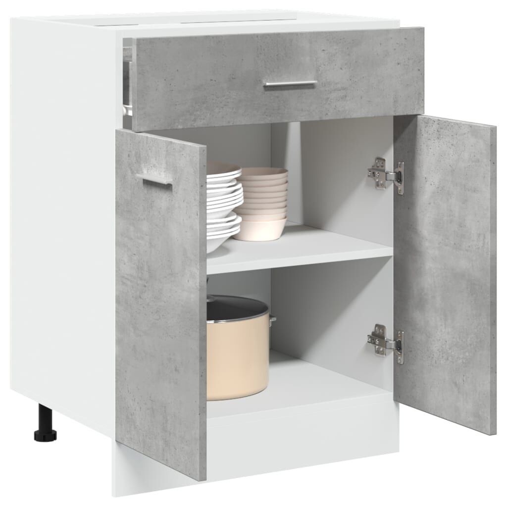 Betongrijze Onderkast met Lade 60x46x81,5 cm - 59% Korting