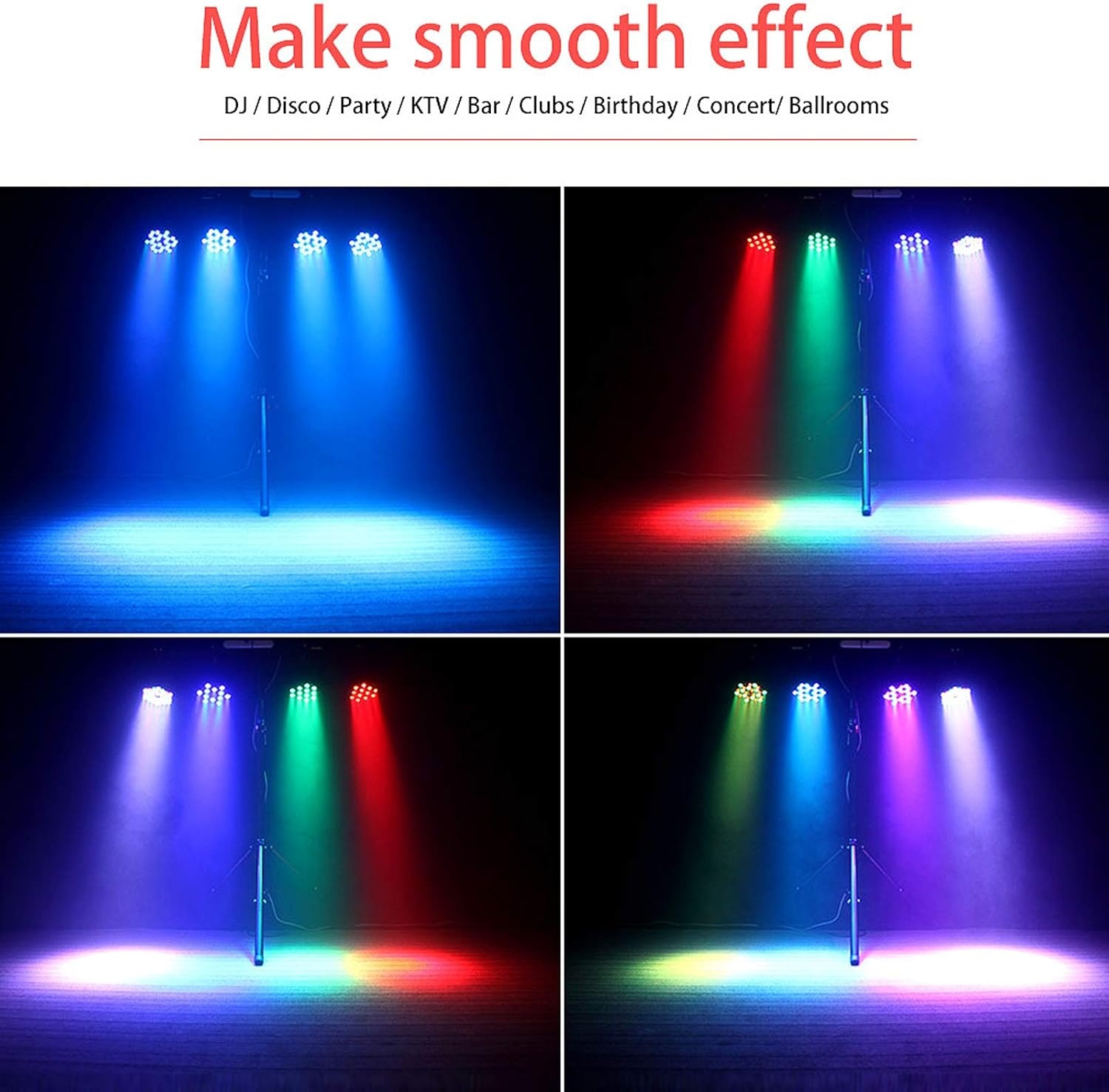 4x LED Par Lichtset 36 LED RGB met Korting (34%)