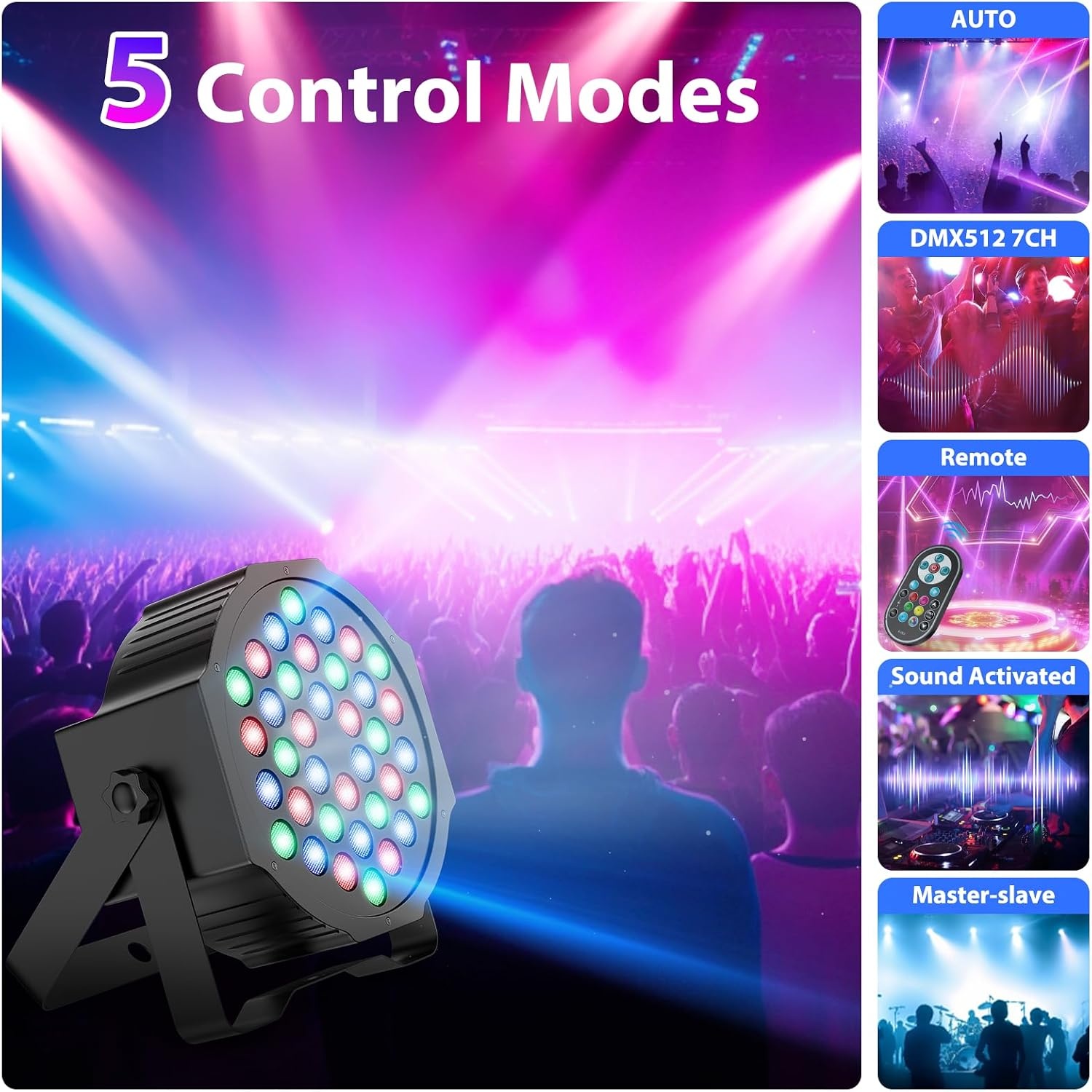 4x LED Par Lichtset 36 LED RGB met Korting (34%)