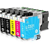 5-pack Inktcartridges LC-521 voor Brother Printers - 29% Korting