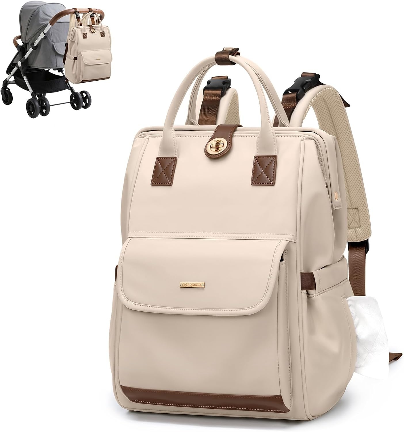 Luiertas rugzak,Multifunctionele waterbestendige luiertas met haak,Casual hangende luiertas voor moeder