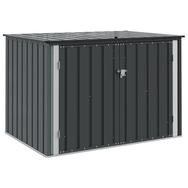vidaXL Tuinopslagdoos Zwart 151,5 x 107 x 100 cm Staal