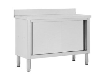Werktafel RVS met Schuifdeuren - 120x50cm - 60% Korting
