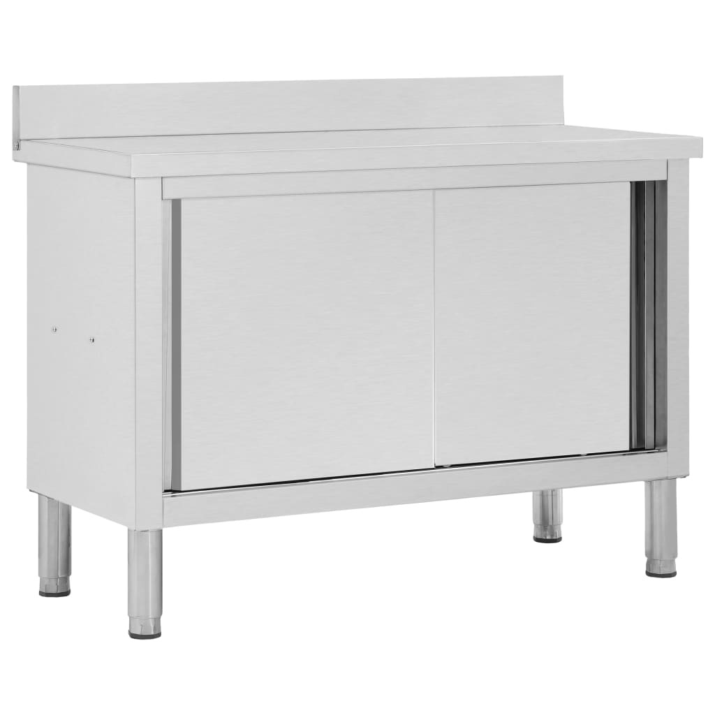 Werktafel RVS met Schuifdeuren - 120x50cm - 60% Korting