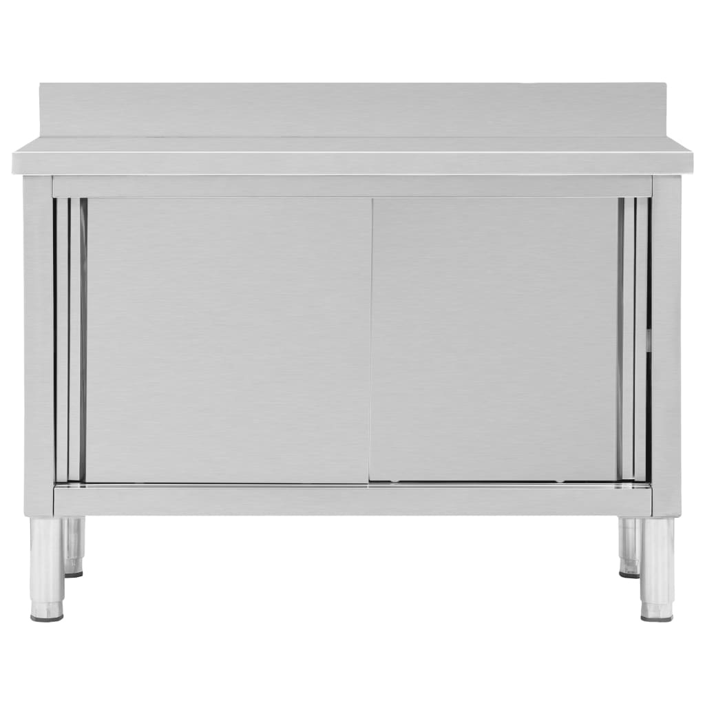 Werktafel RVS met Schuifdeuren - 120x50cm - 60% Korting
