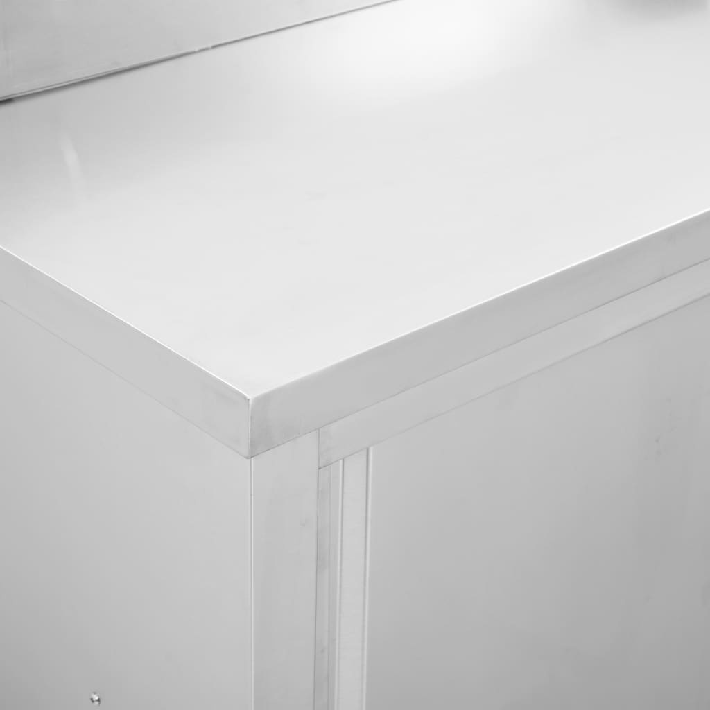 Werktafel RVS met Schuifdeuren - 120x50cm - 60% Korting