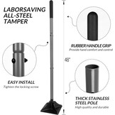 Walensee Stalen stamper met 48 inch stalen handvat 8 "x 8" Tuin Sabotage met Rubber Grip voor Laborsaving All-Steel Sabotage Heavy Duty Ideaal Tool voor het nivelleren van grond installeren