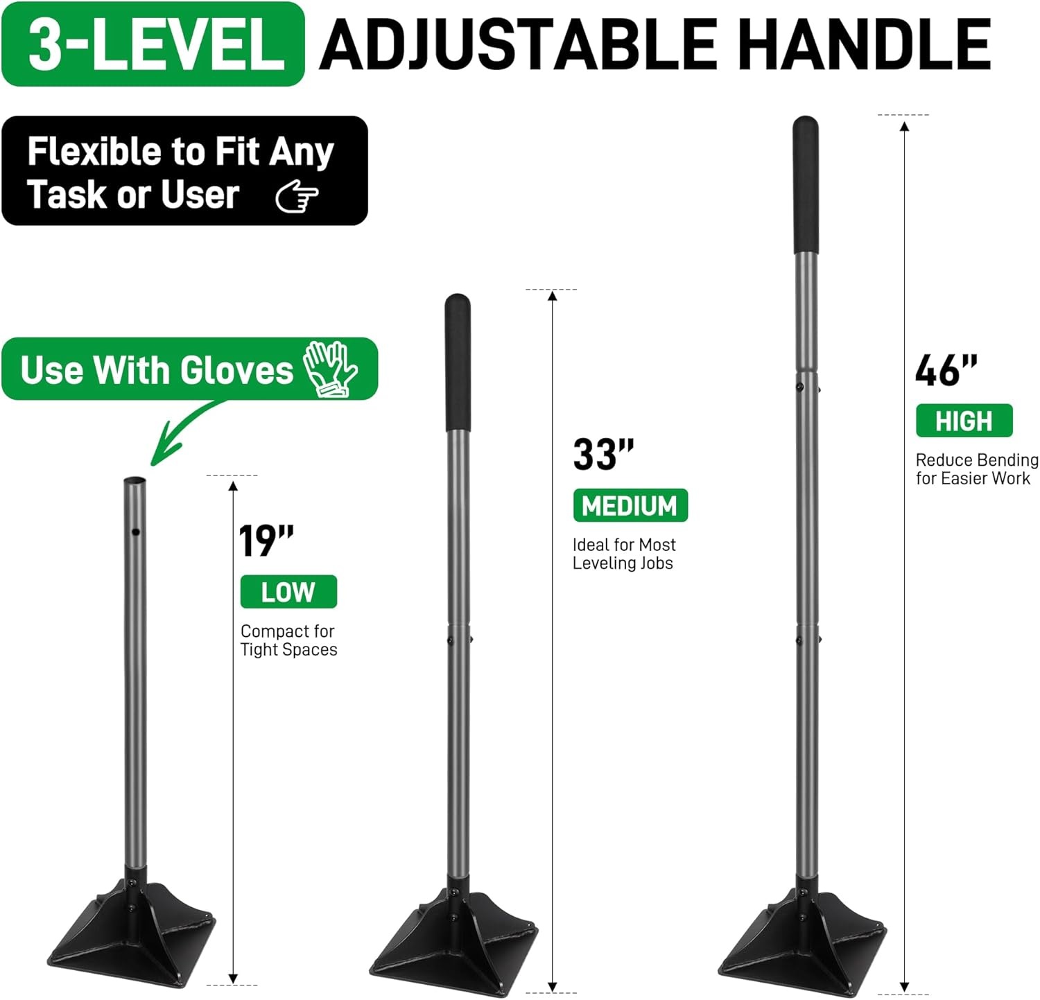 Walensee Stalen stamper met 48 inch stalen handvat 8 "x 8" Tuin Sabotage met Rubber Grip voor Laborsaving All-Steel Sabotage Heavy Duty Ideaal Tool voor het nivelleren van grond installeren