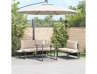 vidaXL Tuinstafel Grijs 100 x 55 x 70 cm Staal en DPC