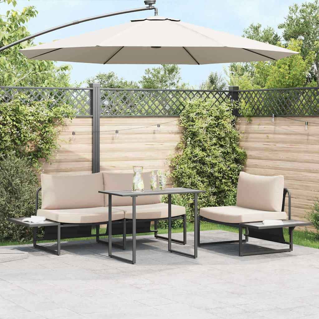 vidaXL Tuinstafel Grijs 100 x 55 x 70 cm Staal en DPC
