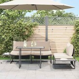 vidaXL Tuinstafel Grijs 100 x 55 x 70 cm Staal en DPC