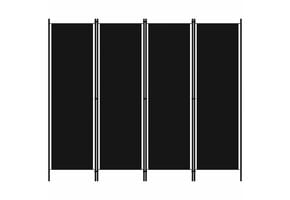 Kamerscherm 4 panelen 200x180 cm zwart - 33% Korting