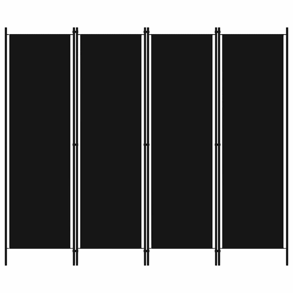 vidaXL Kamerscherm met 4 panelen 200x180 cm zwart