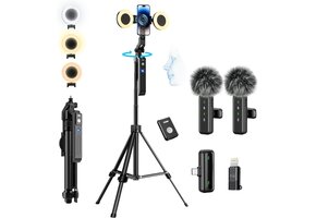 Vlogging Kit voor iPhone: Statief met Gezichtstracking & Draadloze Microfoon (36% Korting)