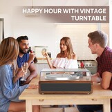 Retrolife Platenspeler met geïntegreerde luidsprekers, riemaandrijving, 33/45 omw/min, vinyl platenspeler, ondersteunt bluetooth-weergave met automatische stopfunctie, RCA Out en AUX-in geel-bruin