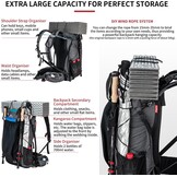 Naturehike Rock 65 liter wandelrugzak - Backpack met intern frame - Zwart