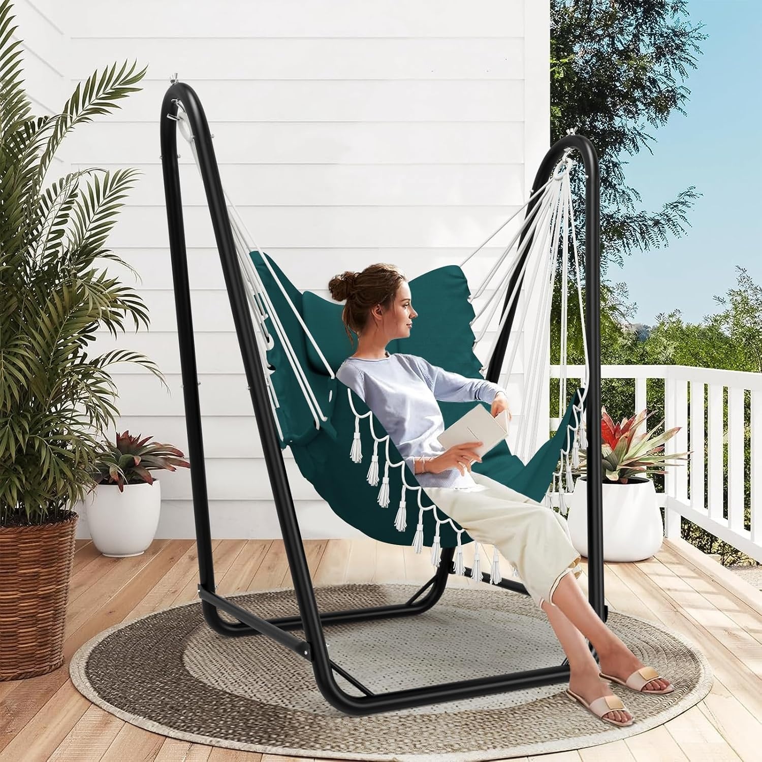 G TALECO GEAR Hangstoel met Standaard - Groen - 82 x 90 cm