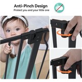 COMOMY Traphekje met kattenluik - 75-123 cm - Zwart - Zelfsluitend