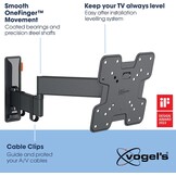 Vogel's TVM 3245 draaibare TV beugel voor 19-43 inch televisies, Max. 15 kg, Draaibaar tot 180°, Full-motion TV steun met een maximale VESA 200x200, Geschikt voor alle TV merken, Zwart