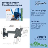 Vogel's TVM 3245 draaibare TV beugel voor 19-43 inch televisies, Max. 15 kg, Draaibaar tot 180°, Full-motion TV steun met een maximale VESA 200x200, Geschikt voor alle TV merken, Zwart